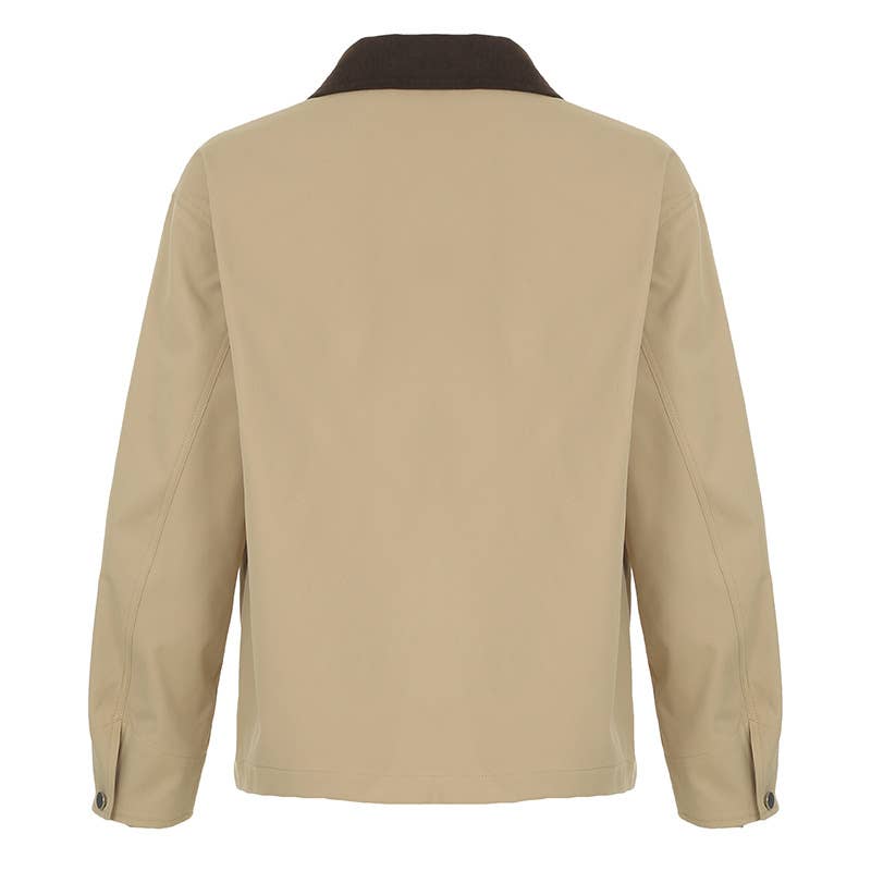 VINTAGE LAPEL CARGO BAGGY ZIP-UP CARDIGAN JACKET