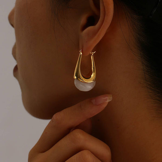 Minimalist Stainless Steel Smooth Teardrop Earrings