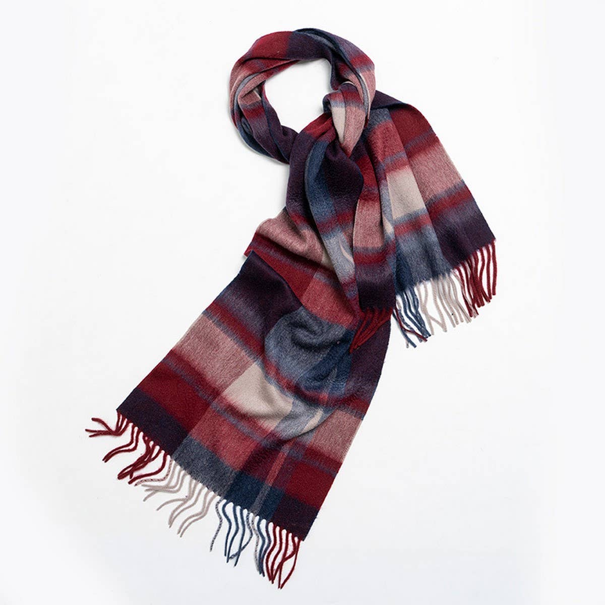 Nordic Plaid Wool Scarf ??Warm Winter Couple Wrap_CWASC2357