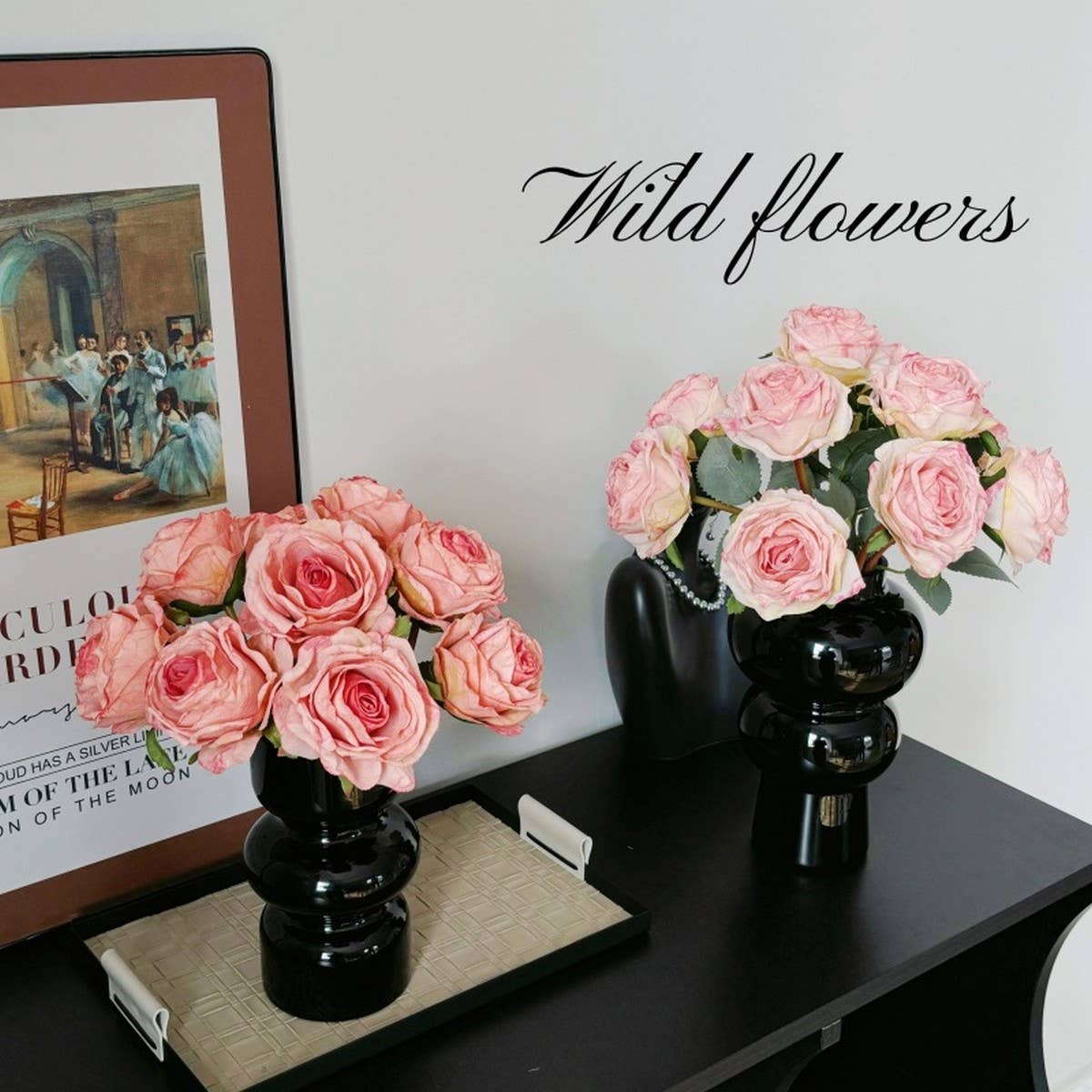 Premium Burnt Edge Rose Artificial Flower Bouquet_CWMM6469