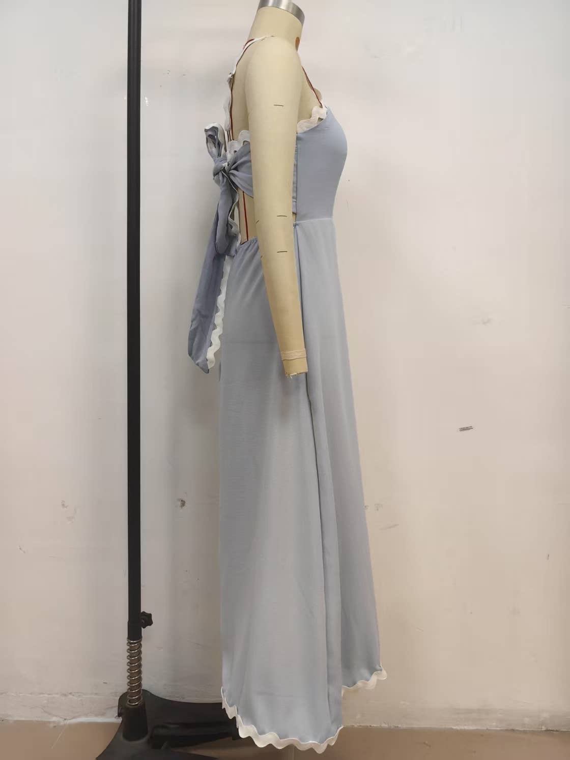 Retro lace solid-color elegant long dress