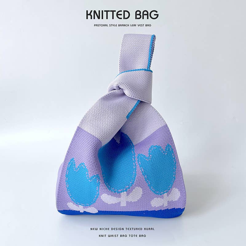 Flower series versatile knitted bag