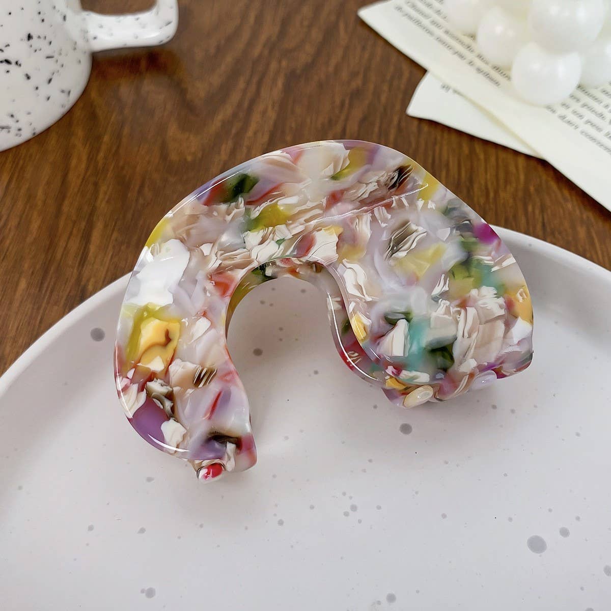 Elegant Acetate Hair Claw, Back Bun Shark Clip_CWAHA1594