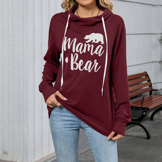 Hooded loose long-sleeved casual sweatshirt