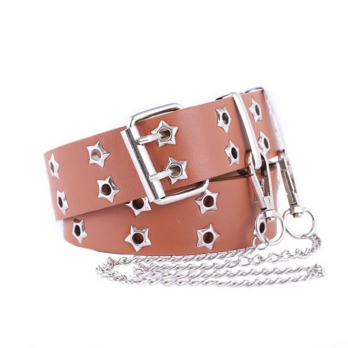 CWABE0895_FASHION CHAIN HOT STYLE STAR EYE BUCKLE WIDE BELT