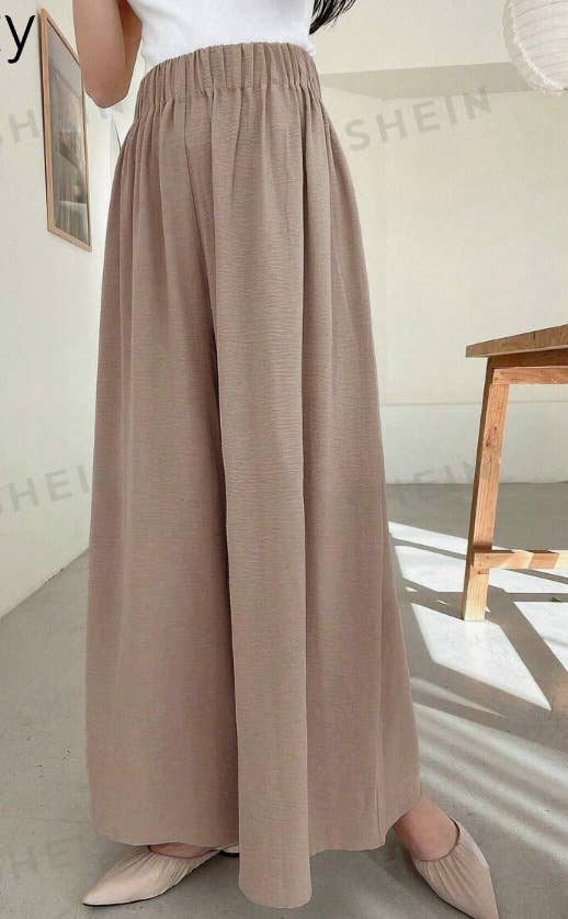 Fashion solid color long baggy wide-leg pants