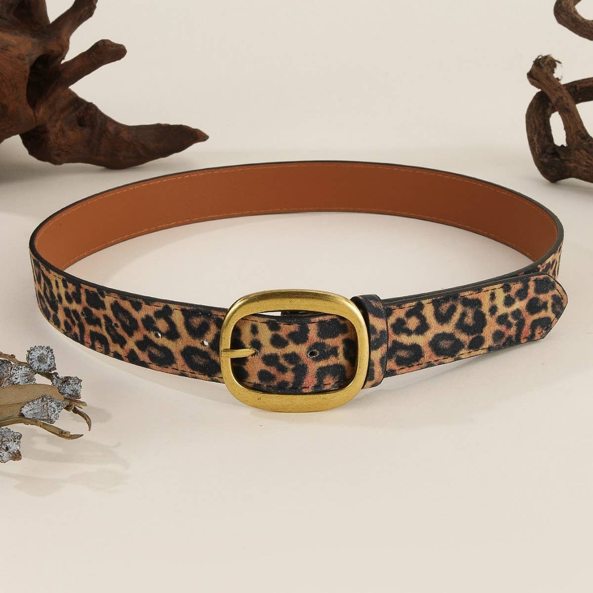 VINTAGE FASHION LEATHER BELT JEANS BRASS BUCKLEBELT