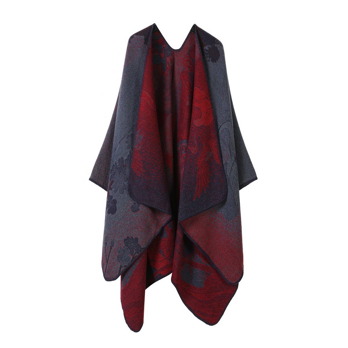 SHAWL VINTAGE SCARF FAUX CASHMERE SLIT WARM CAPE