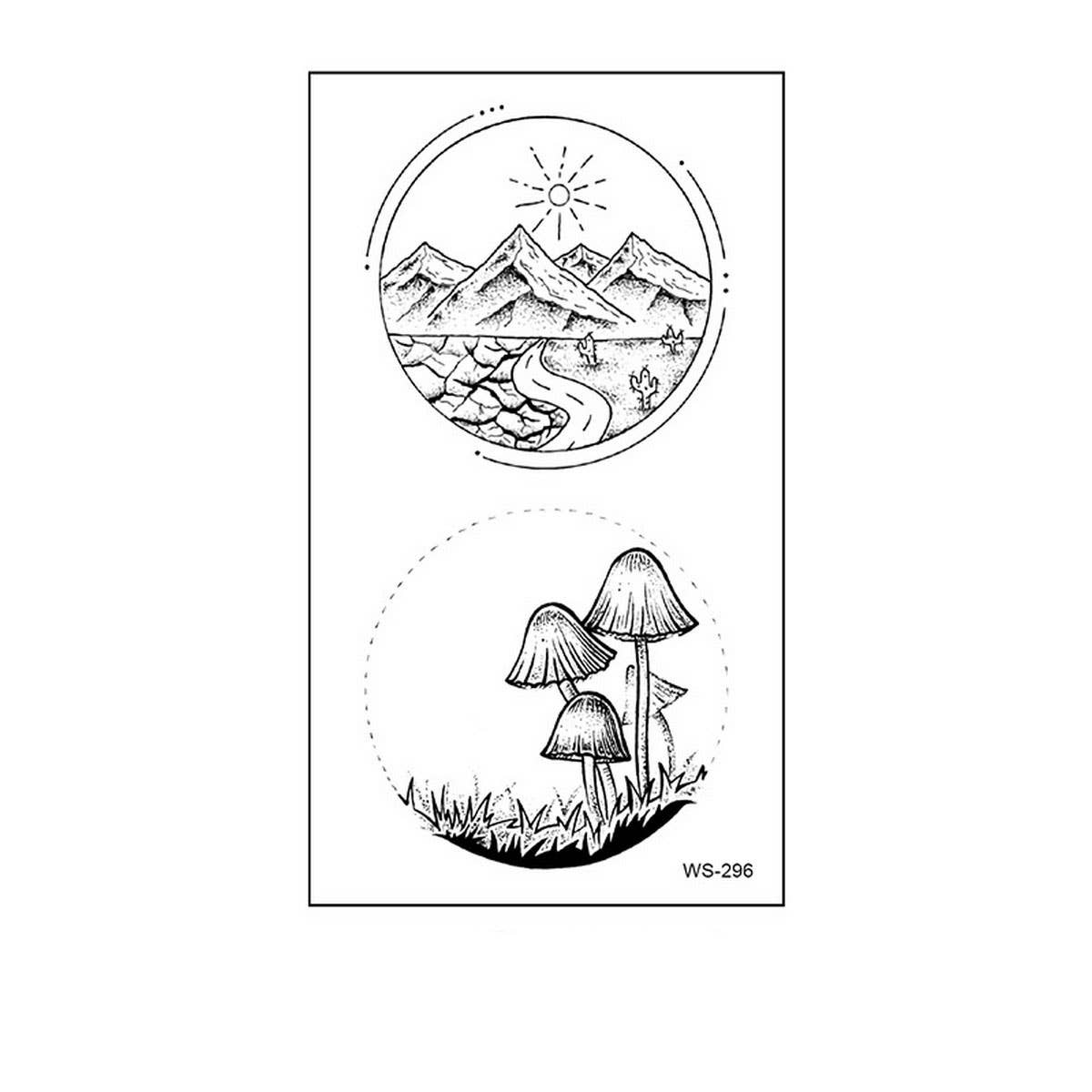 Minimalist Nature Tattoo Stickers ? Whale & Forest
