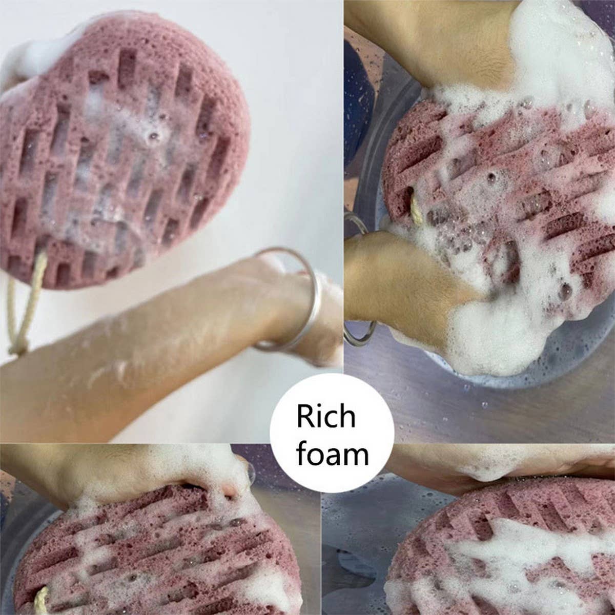 CLEANSING AND EXFOLIATING BATH BALL SOFT BATHSPONGE