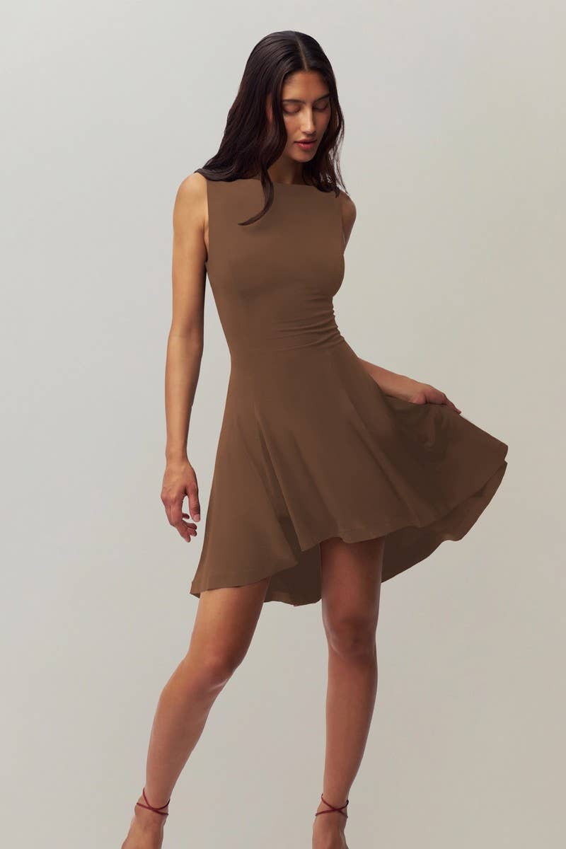 CWDSD8794_SOLID SLEEVELESS SEXY OFF-SHOULDER DRESS