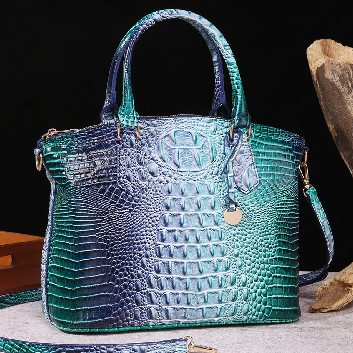 CLASSY CROCODILE PATTERN TOP HANDLE BAG_CWAB0572