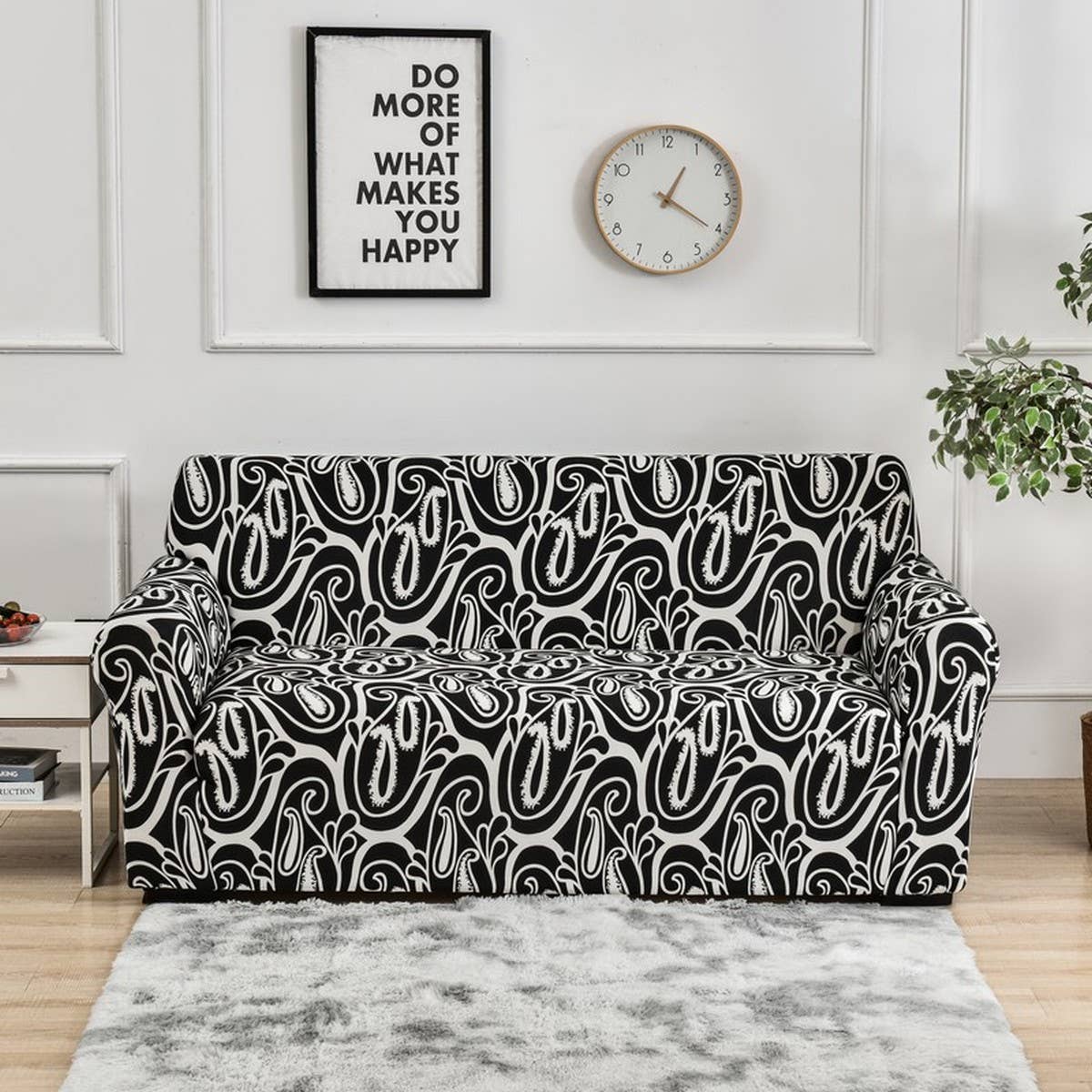 Printed Milk Silk Sofa Cover, Stretch & Full Fit_CWMM8325