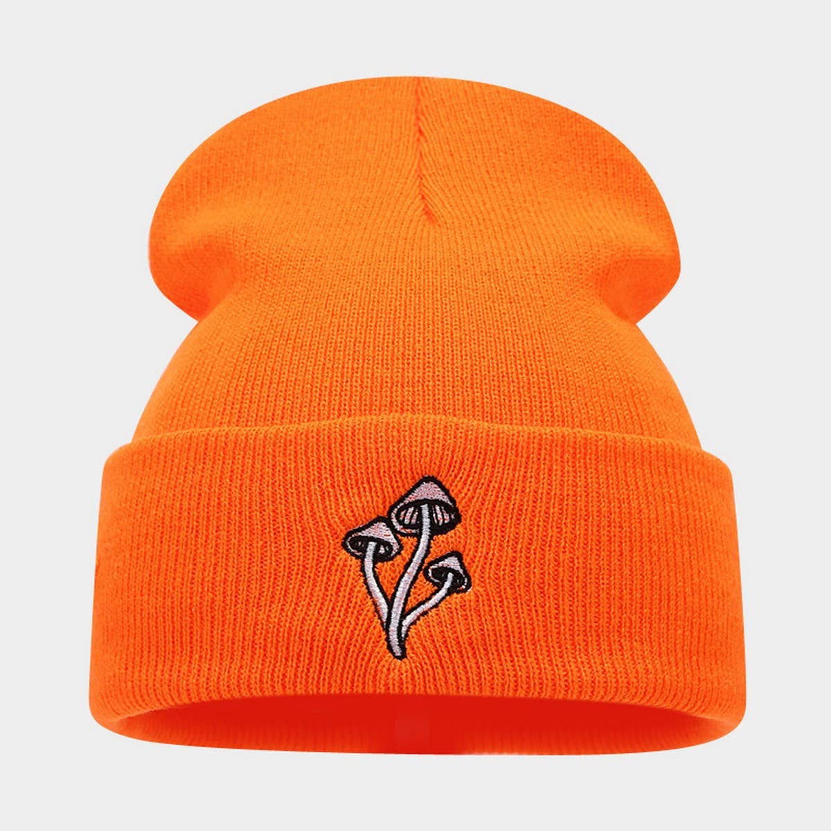 MUSHROOM EMBROIDERED KNITTED HAT SIMPLE _CWAH2089