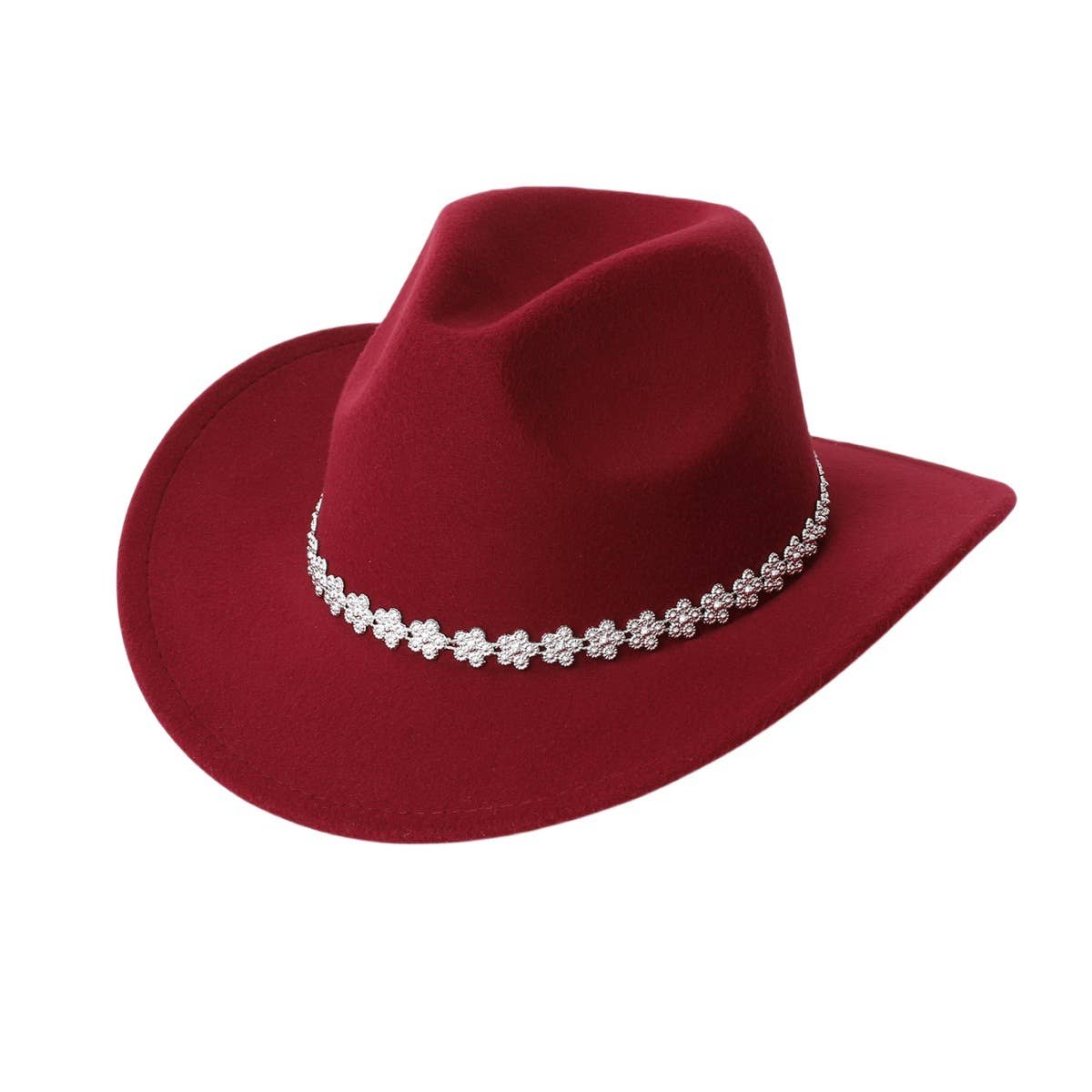 Western Party Felt Fedora Hat for Men and Women_CWAH3638