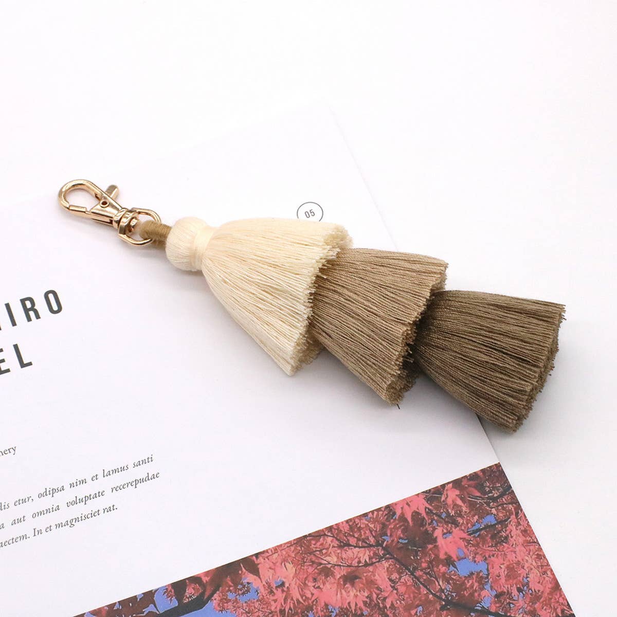 HANDMADE COTTON ROPE TASSEL KEYCHAIN