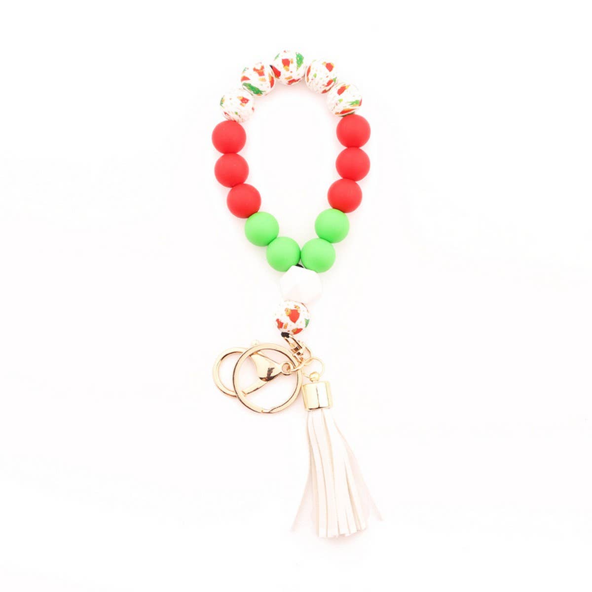 Personalized Christmas Gift Silicone Bead Keychain_CWMM7008