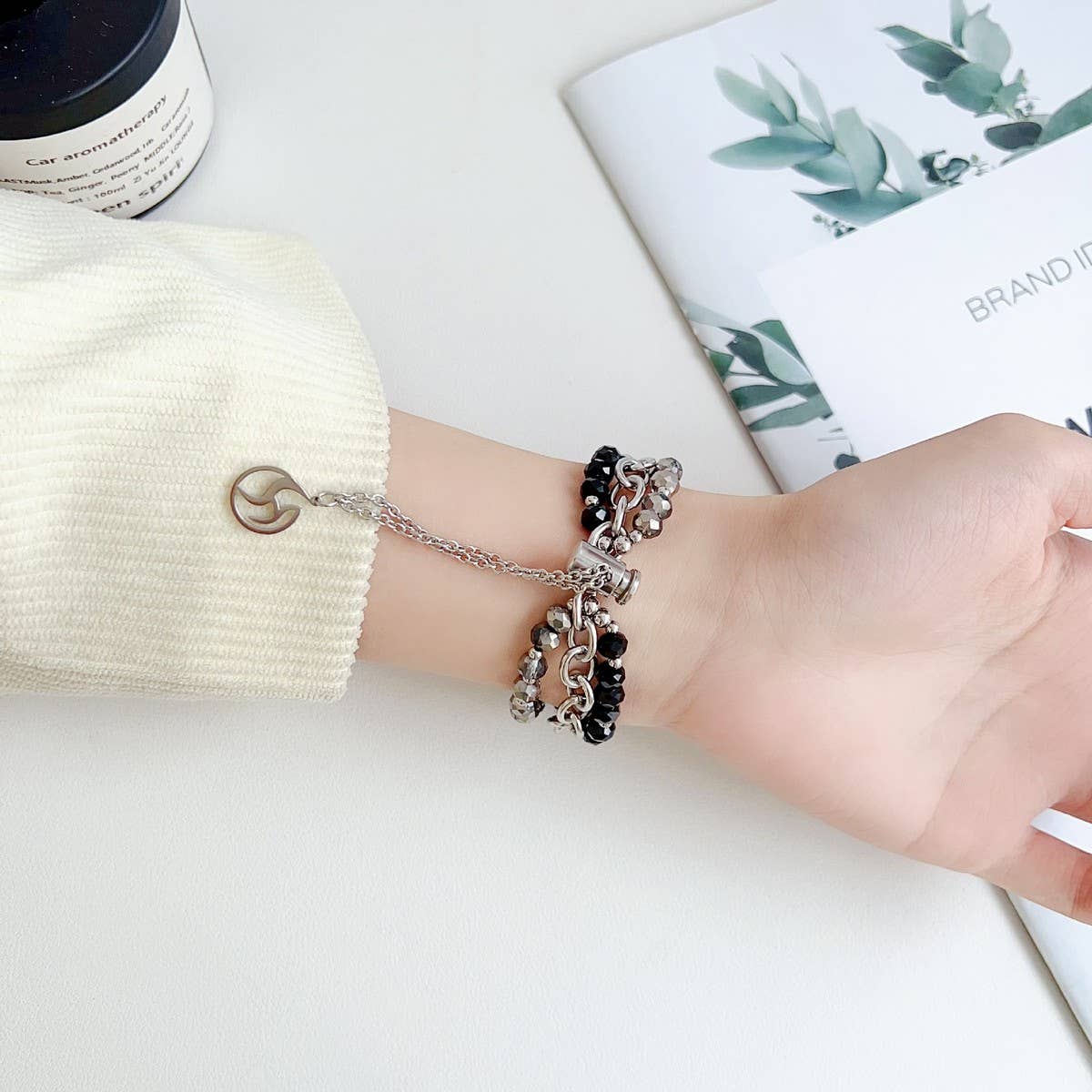 APPLE WATCH 9 STAINLESS STEEL BEADED BRACELET STRAP_CWWW0065