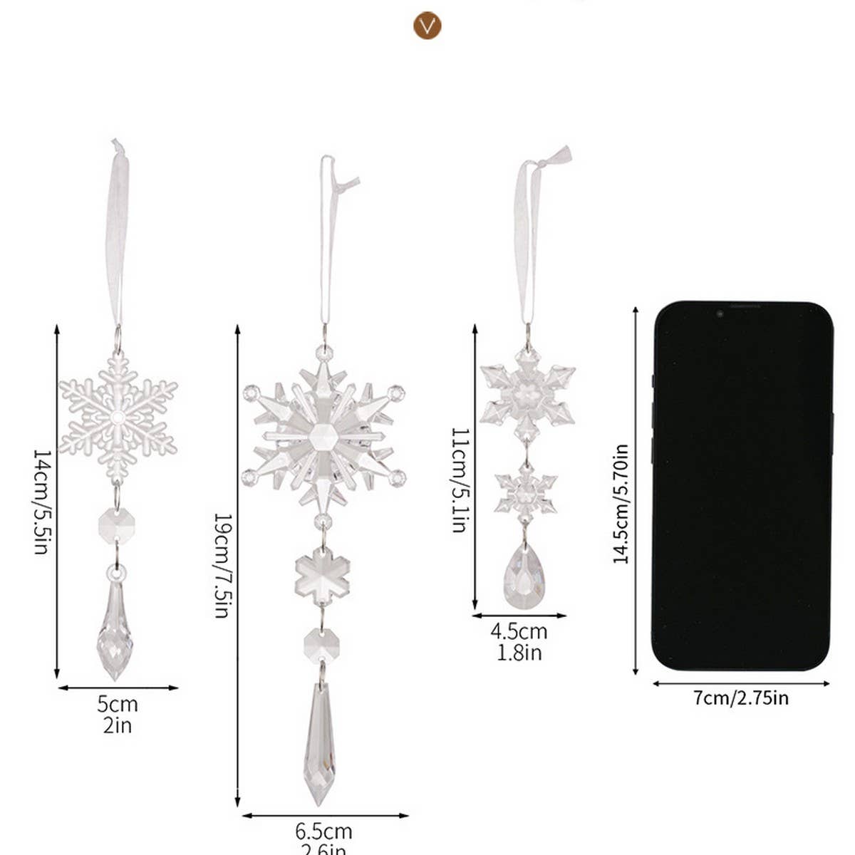 CWMM10172_ACRYLIC SNOWFLAKE ORNAMENTS FOR CHRISTMAS TREE
