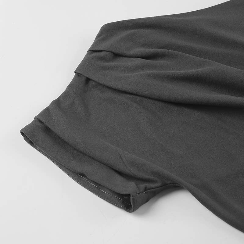 Off-the-shoulder pull-out high-waisted dress