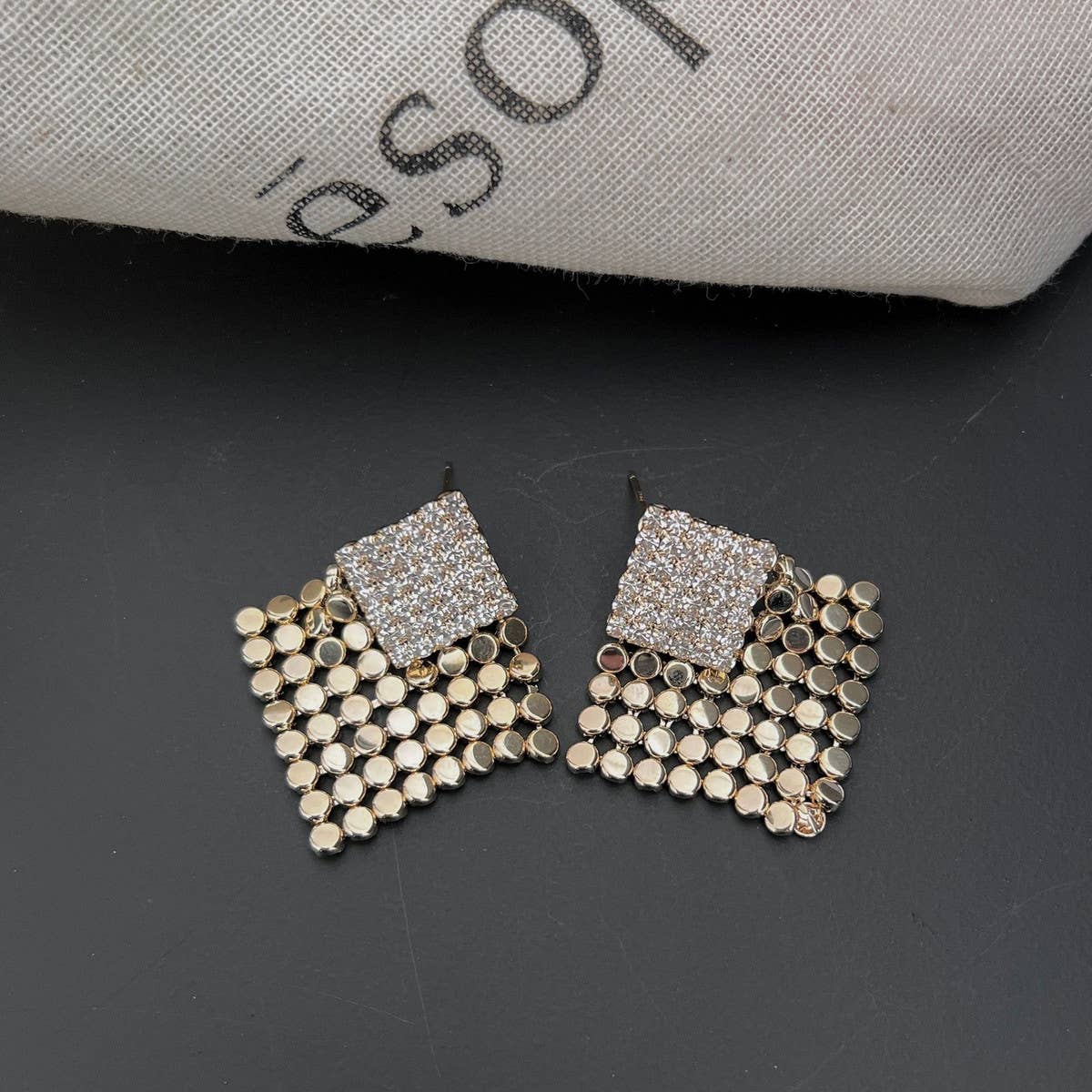 TRENDY ZIRCON DIAMOND TASSEL EARRINGS