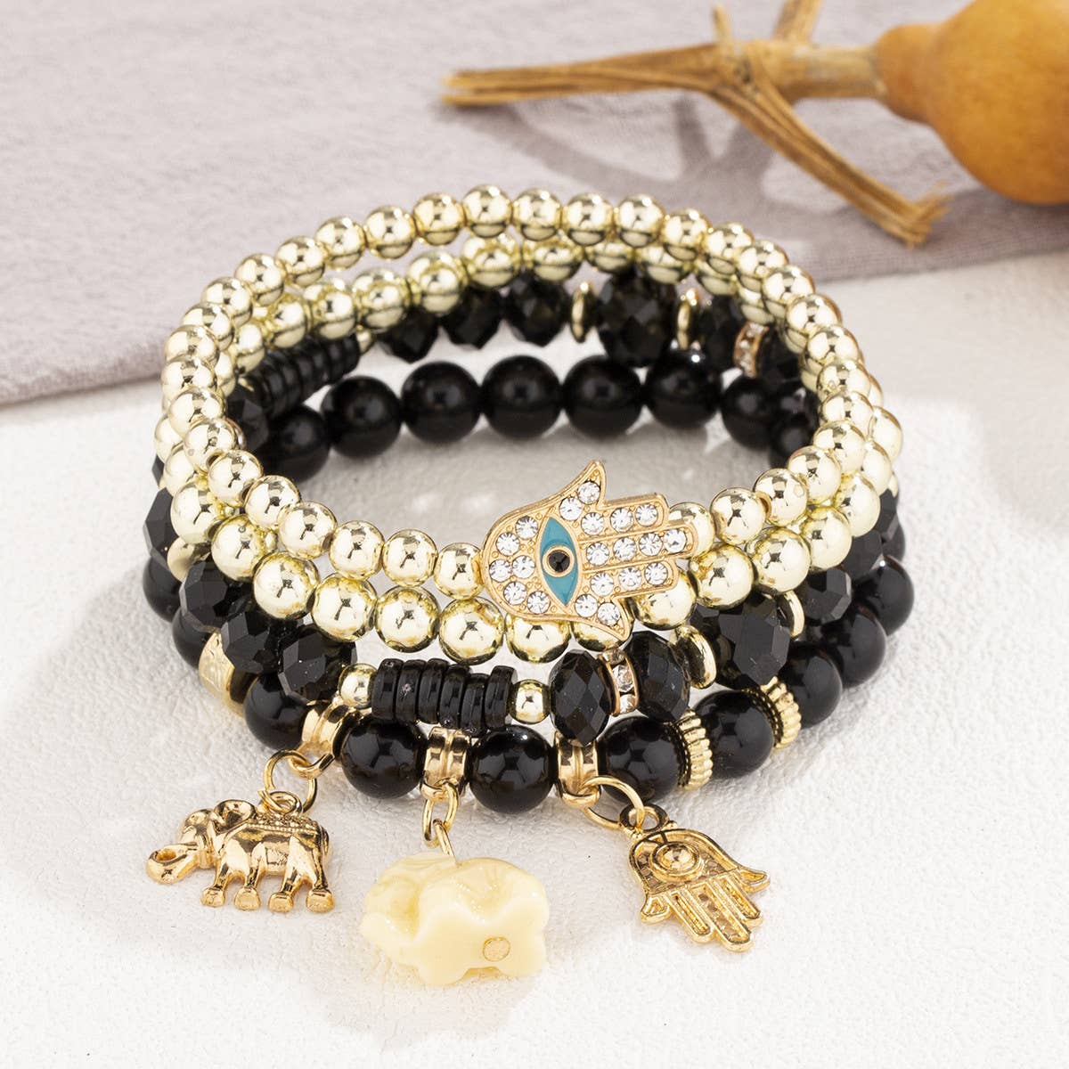 TASSEL MULTI-LAYER MIXED COLOR BEADED BRACELET
