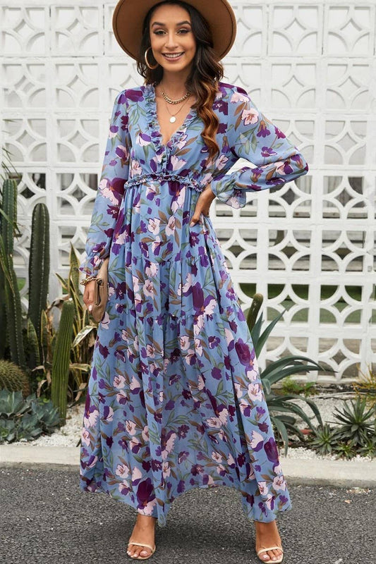 CWDMD5429_STYLISH FLORAL LONG SLEEVE ELEGANT MAXI GOWN