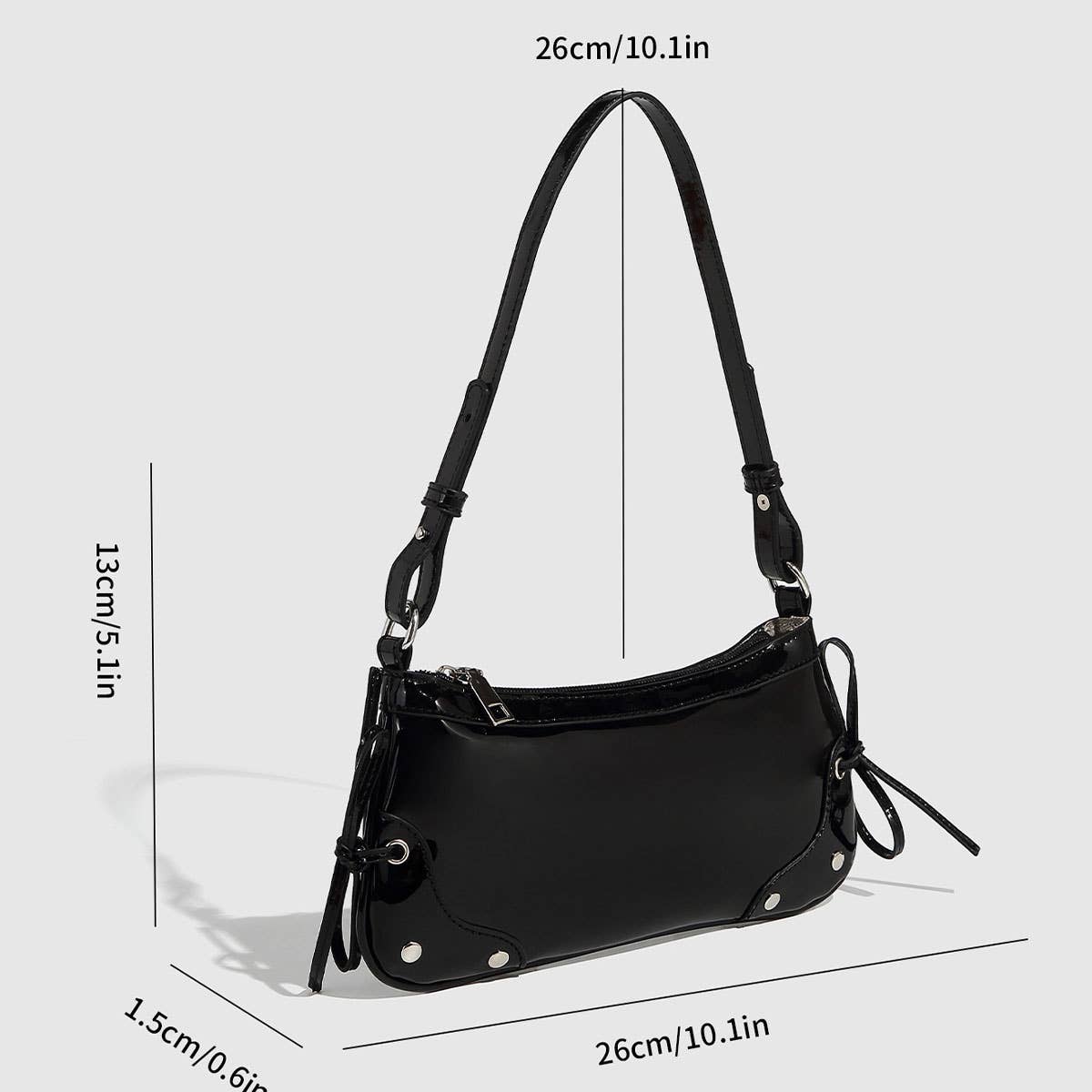 Solid Bowknot Shoulder Bag for Women_CWAB5683