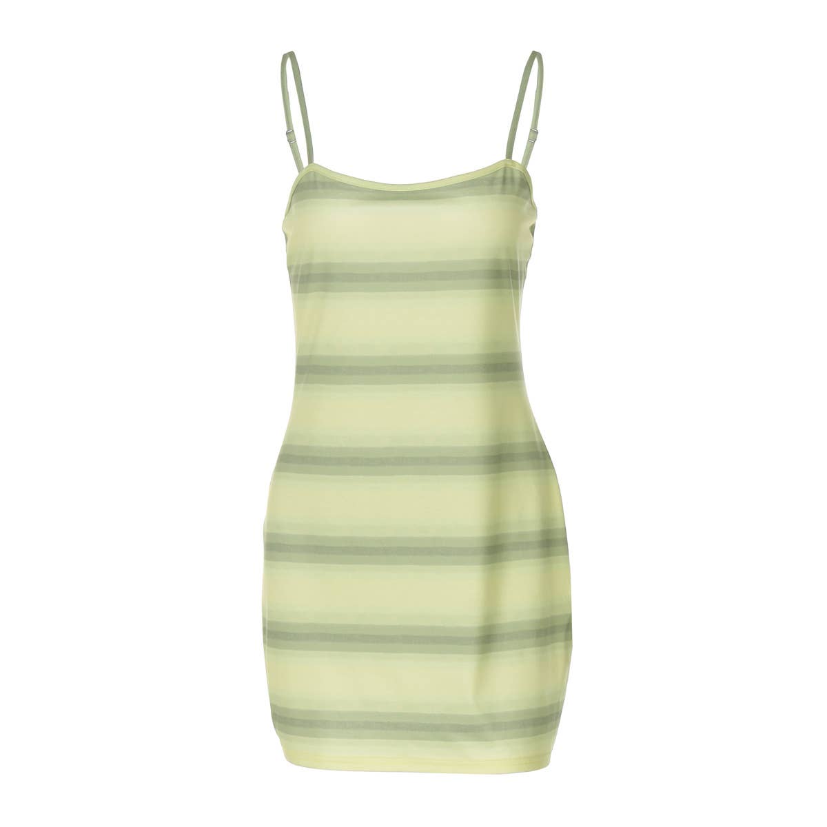 Striped low-cut halter dress that covers buttocks