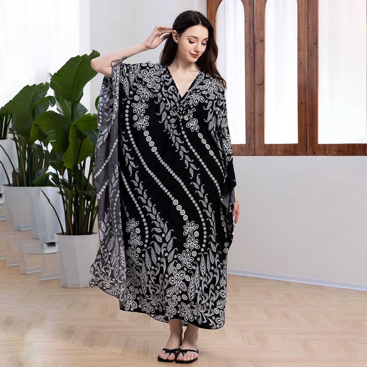 Handwoven Rayon Beach Cover Up Maxi Dress