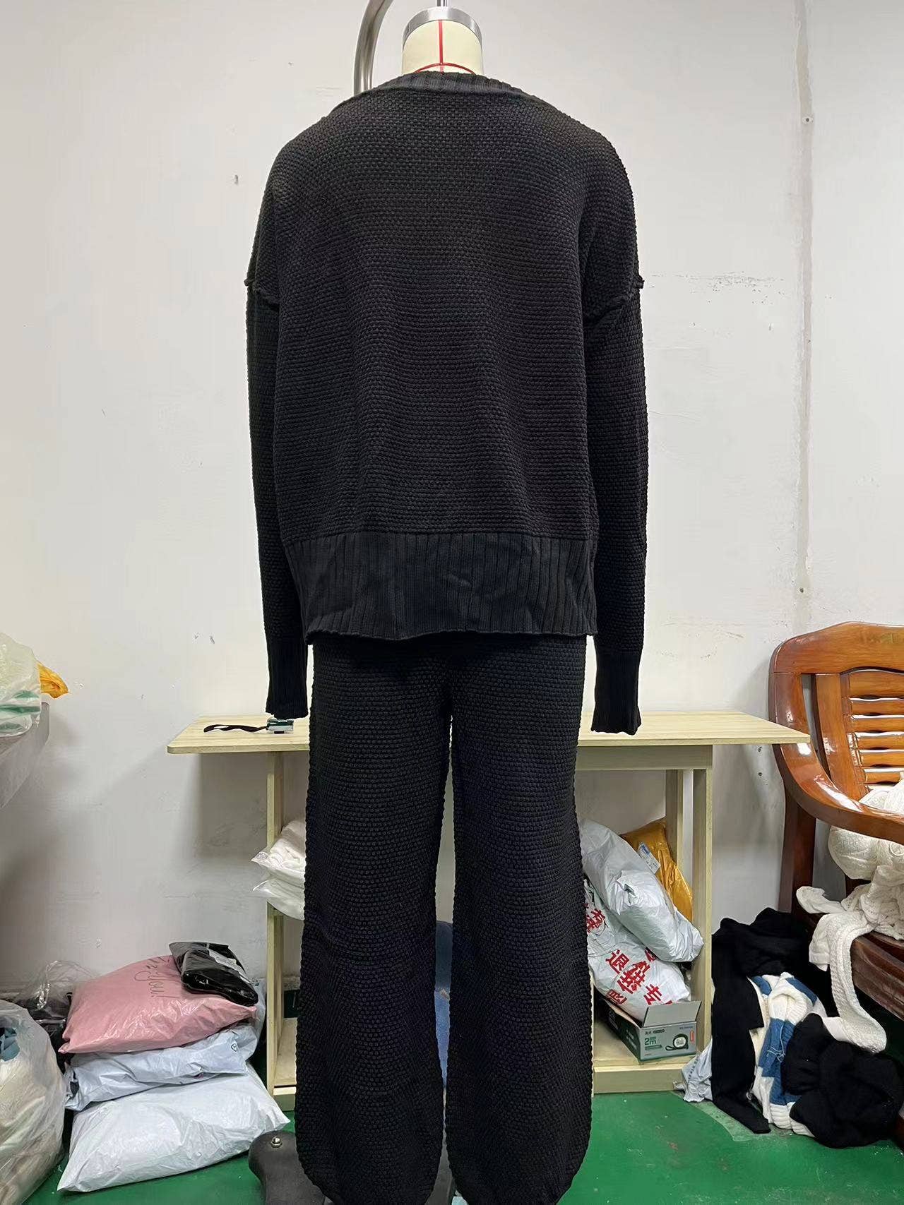 LOOSE CASUAL WIDE LEG SWEATSHIRT FASHION SUIT