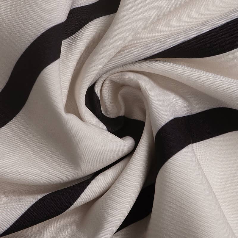 Stand-up collar long-sleeved striped shirt