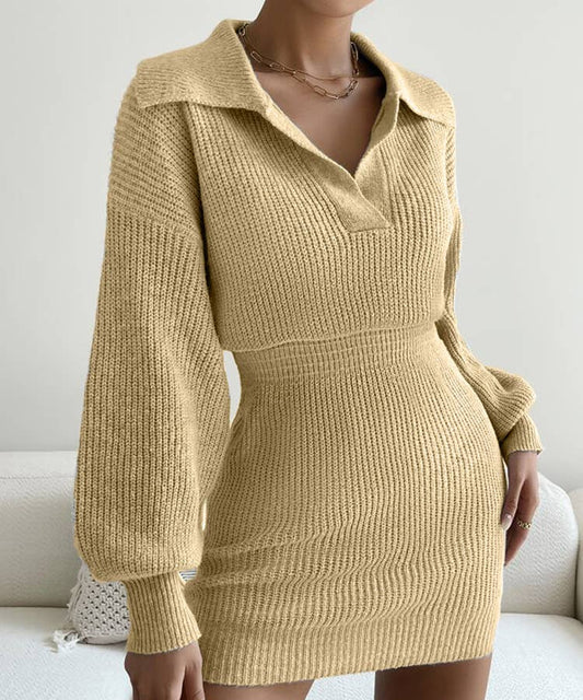 A CASUAL SLOUCHY COMMUTER LAPEL SLEEVES DRESS