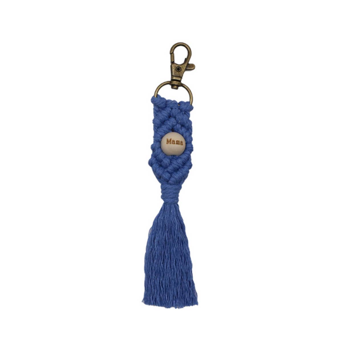 LETTER PENDANT COTTON ROPE BRAIDED KEYCHAIN