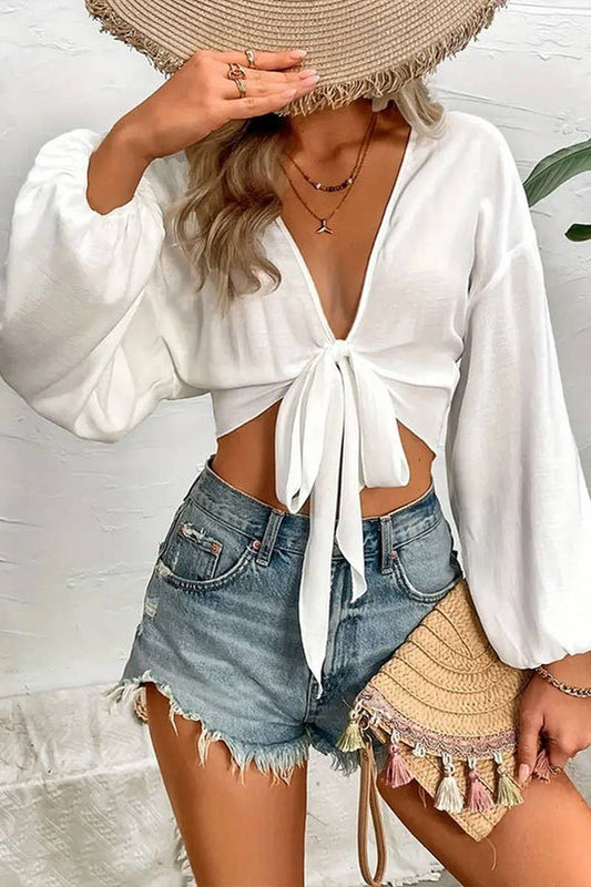 Cwttl2009_Beach Sun Protection Transparent Sexy Deep V Top