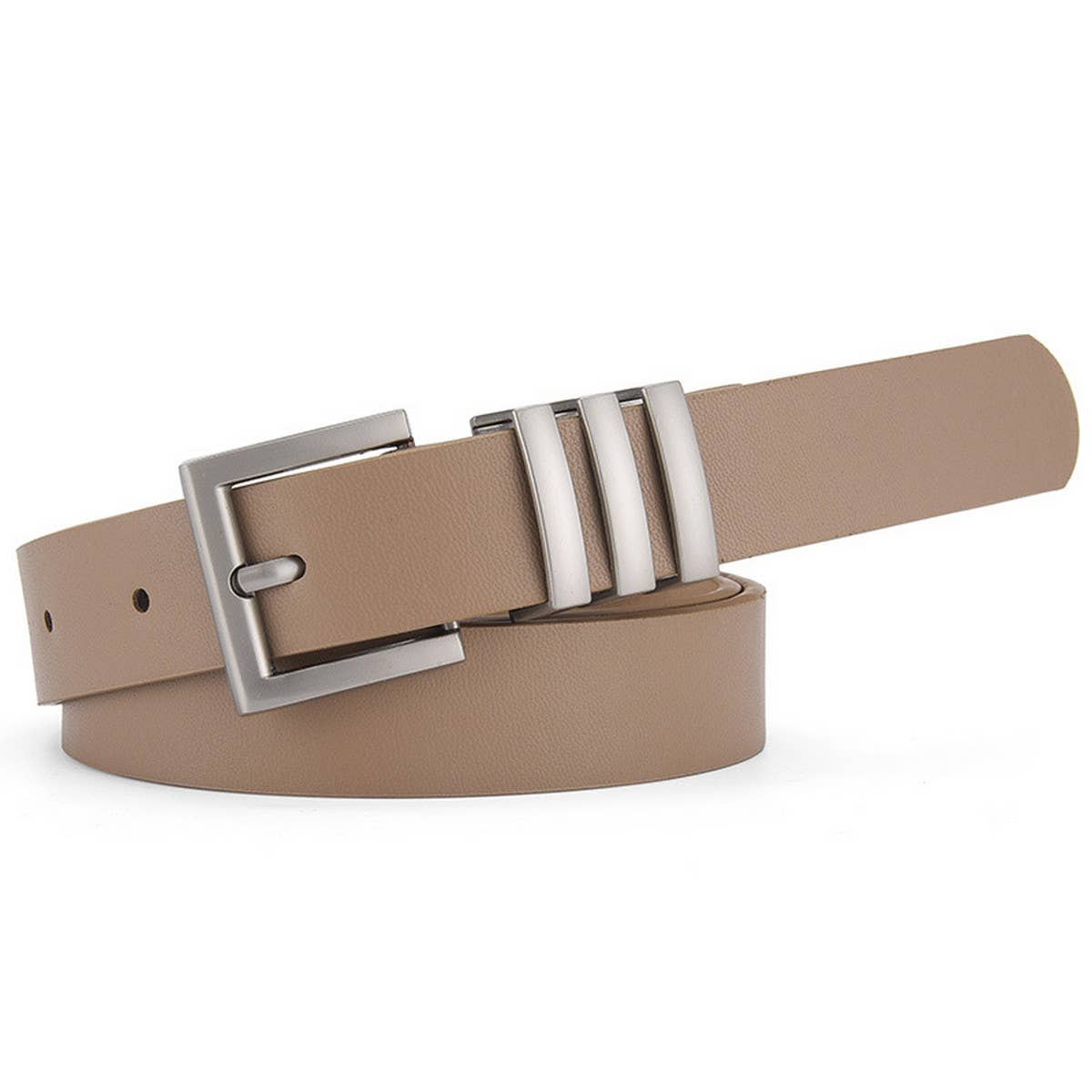 MATTE KOREAN-STYLE METAL SQUARE BUCKLE BELT