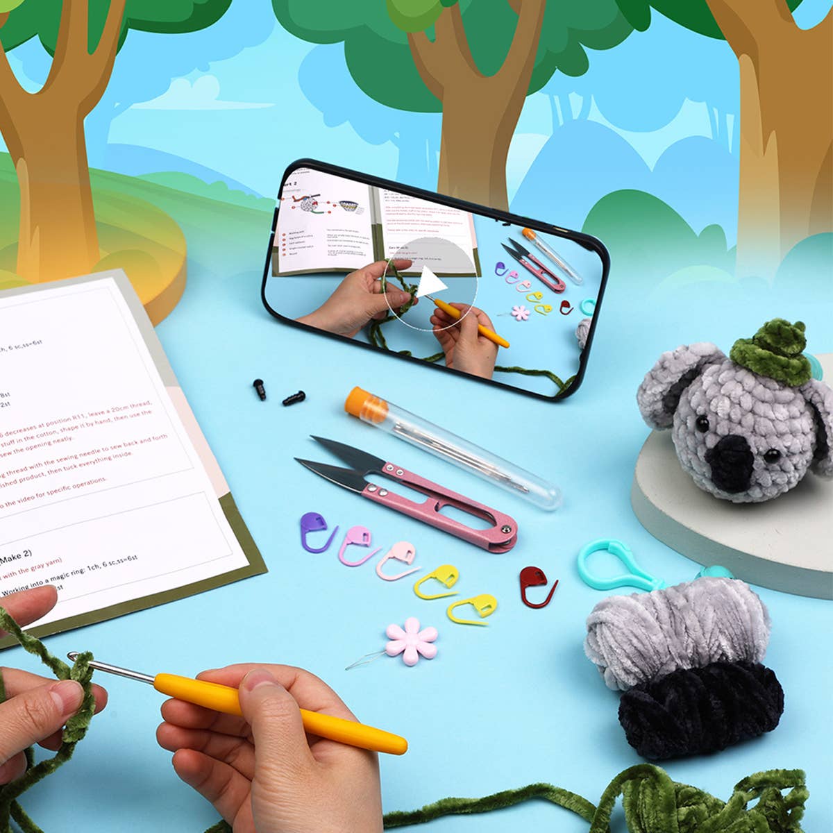 WOOLEN DOLL CROCHET MATERIAL PACKAGE_CWMM0810