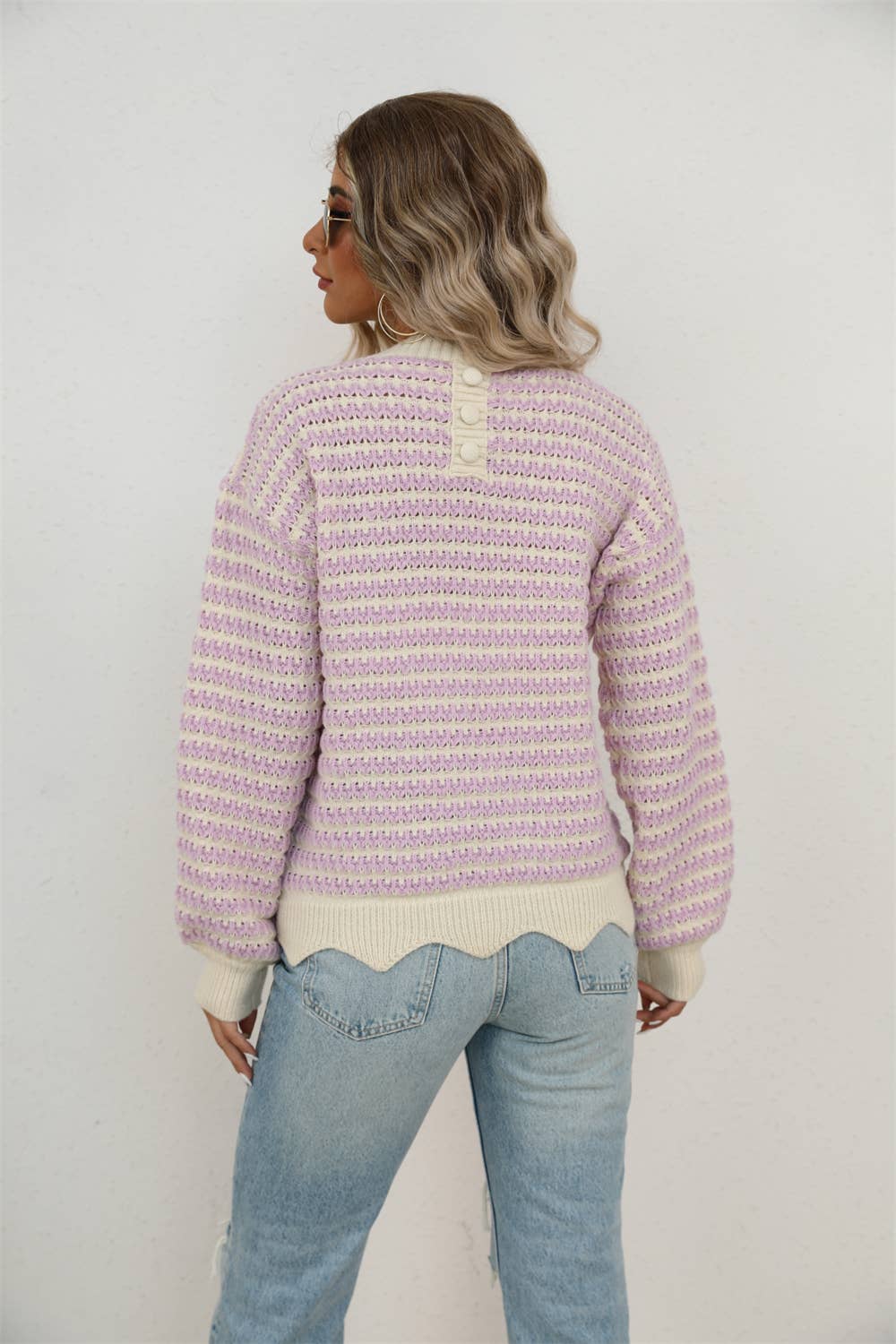 FASHION HOLLOW-OUT PLUS SIZE PULLOVER SWEATER