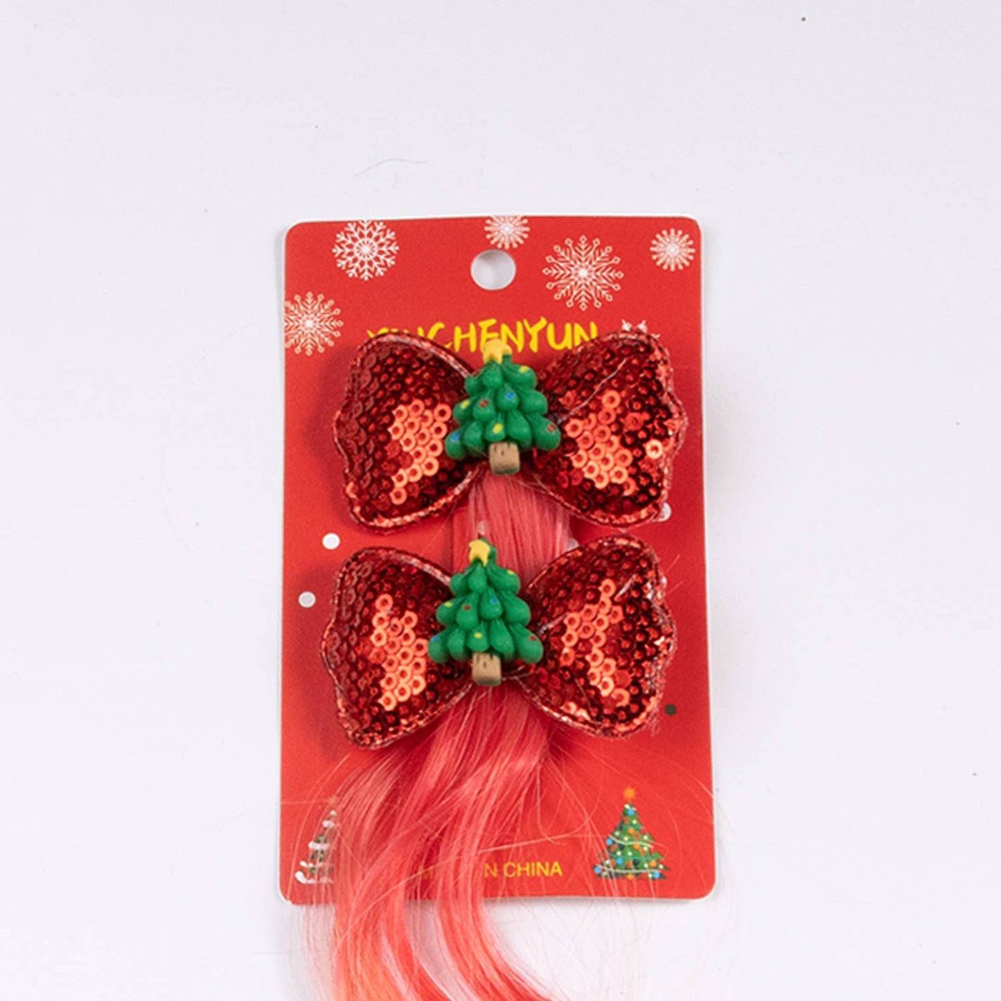 CHRISTMAS WIG SANTA CLAUS CHRISTMAS TREE BOW