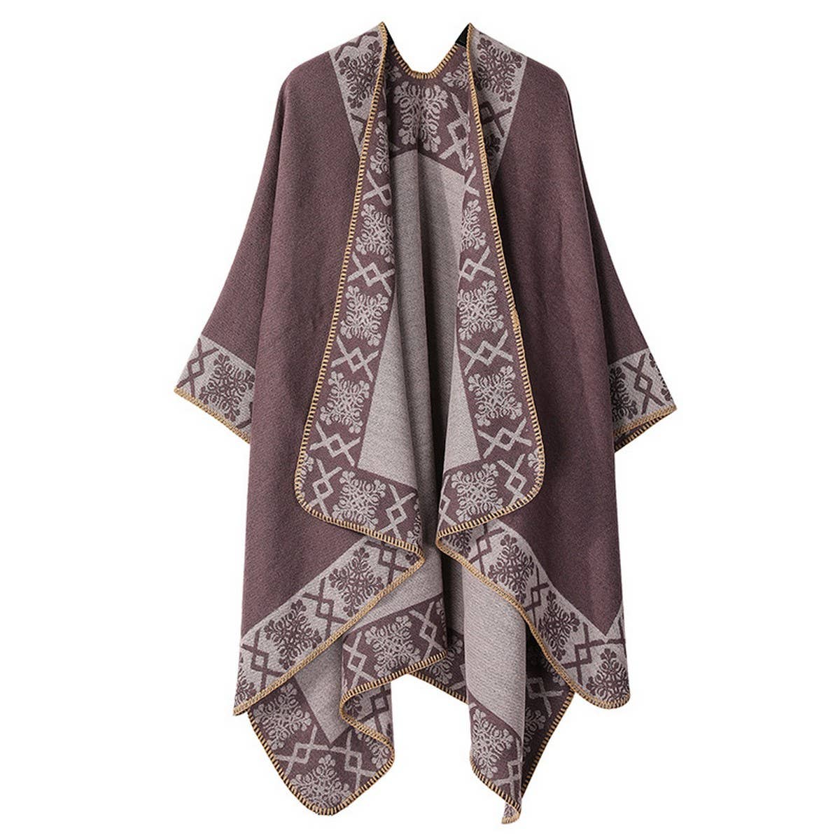 SHAWL SOLID COLOR IMITATION CASHMERE CAPE