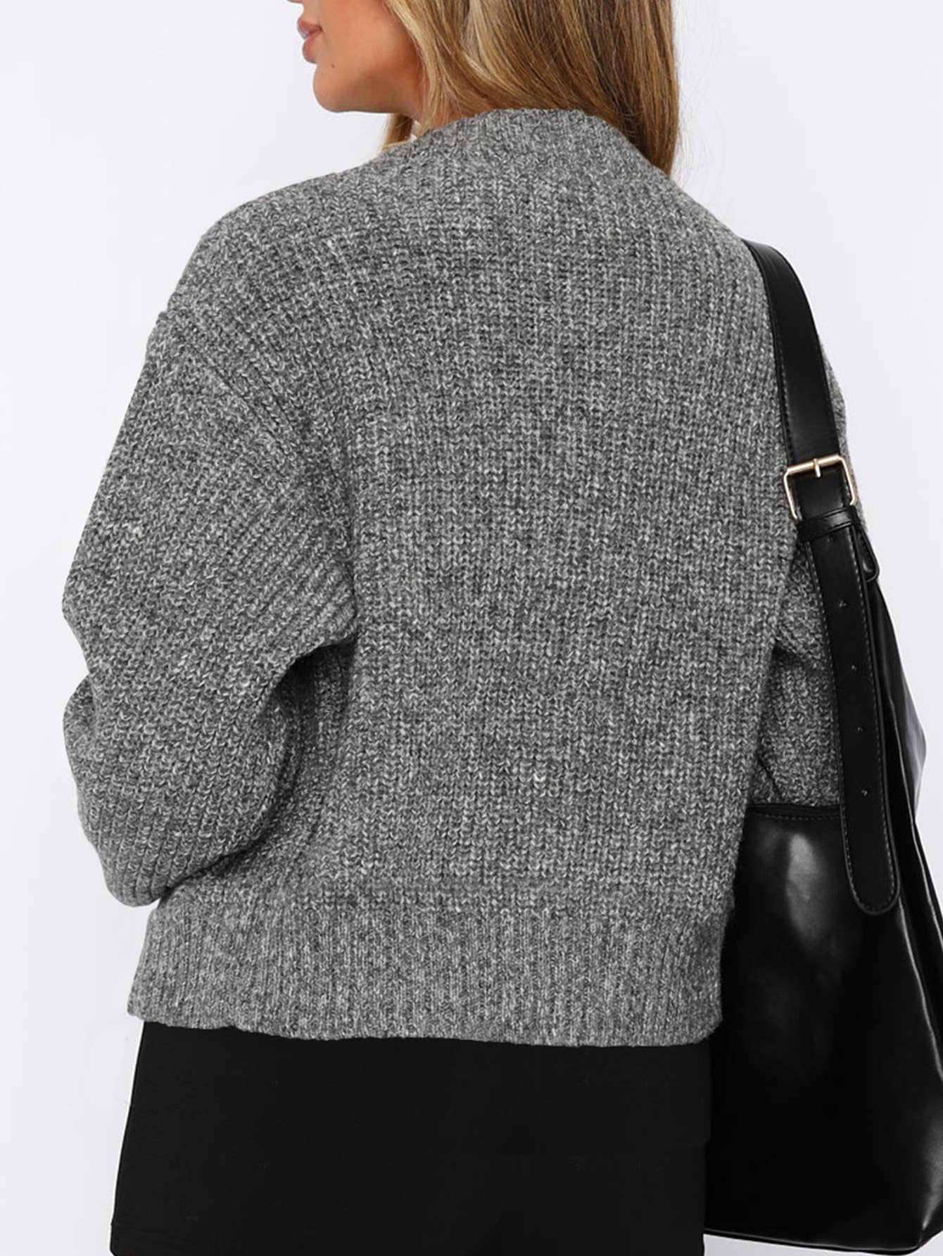 Leisure contracted within long-sleeved Cardigan