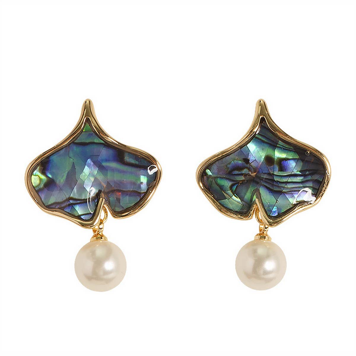 SWEET HEART ABALONE PEARL PENDANT EARRINGS