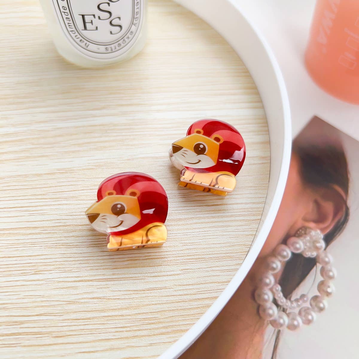 Q-version acrylic animal children's hair clips