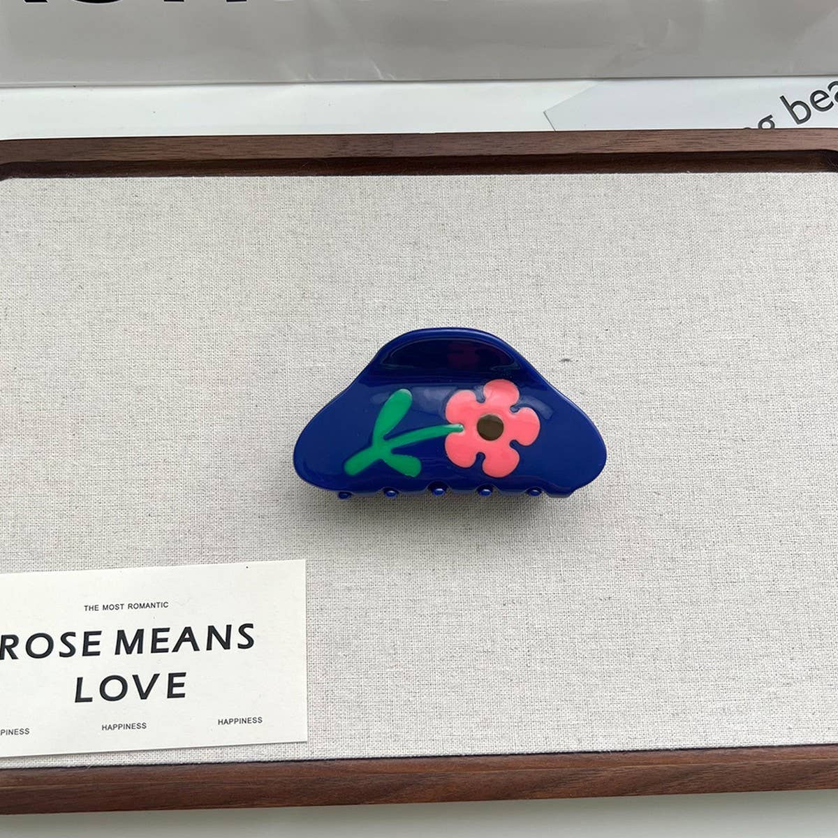 Colorblock Tulip Hair Claw,  Floral Acetate Clip