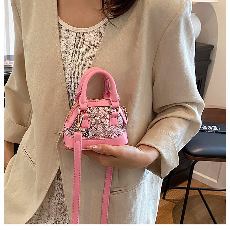 Mini sequin versatile crossbody shell bag