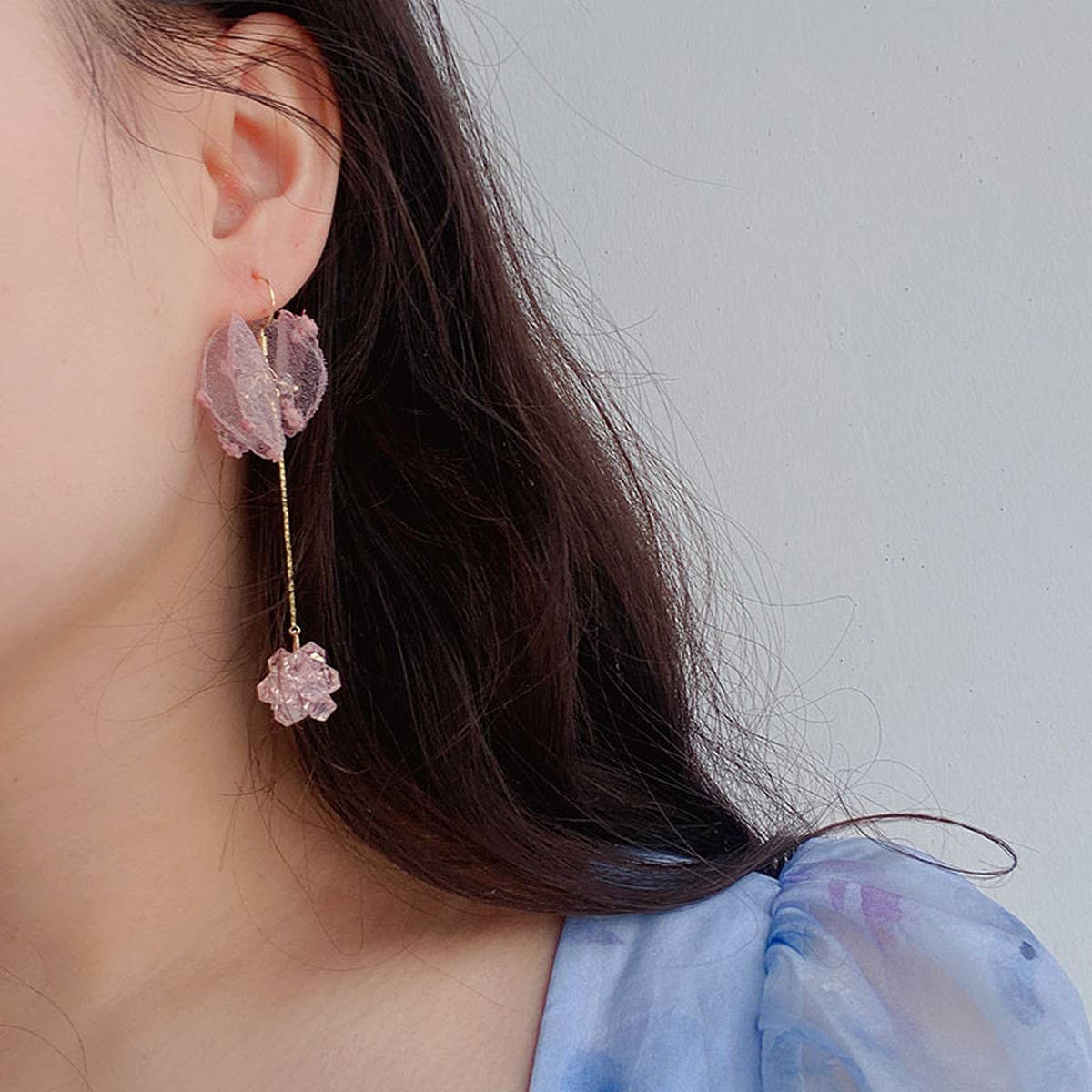 SMALL FRESH CRYSTAL PENDANT TASSEL EARRINGS_CWAJE2176