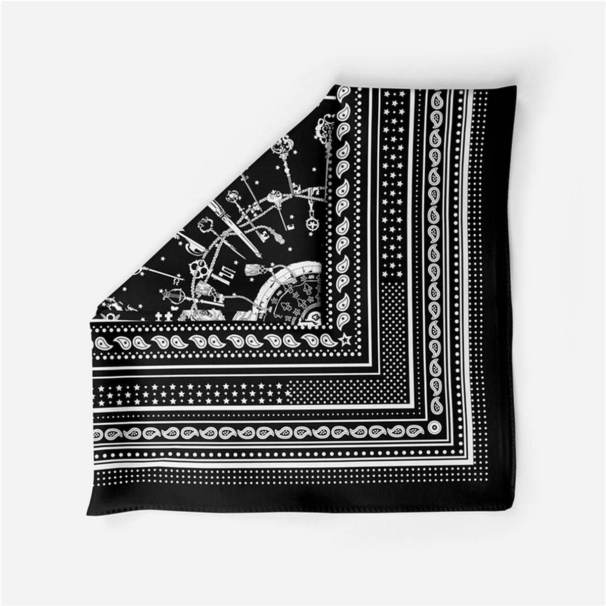 Faux Silk Paisley Print Scarf - Vintage Neck Wrap