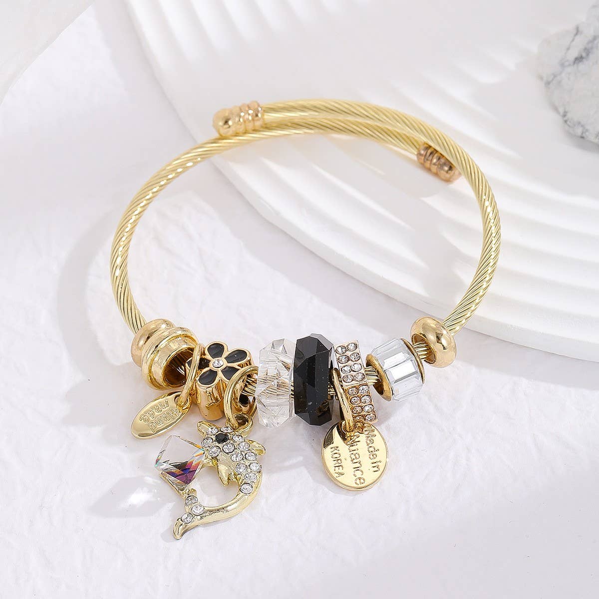 Trendy Silver Stainless Steel Adjustable Bracelet