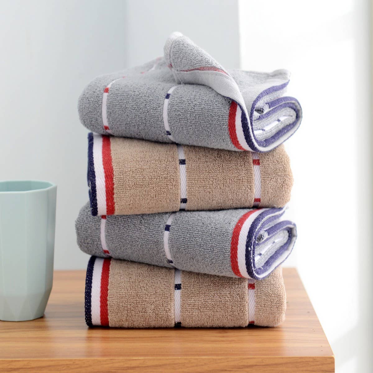 HOUSEHOLD STRIPED COTTON ABSORBENT TOWEL SOFT GIFT