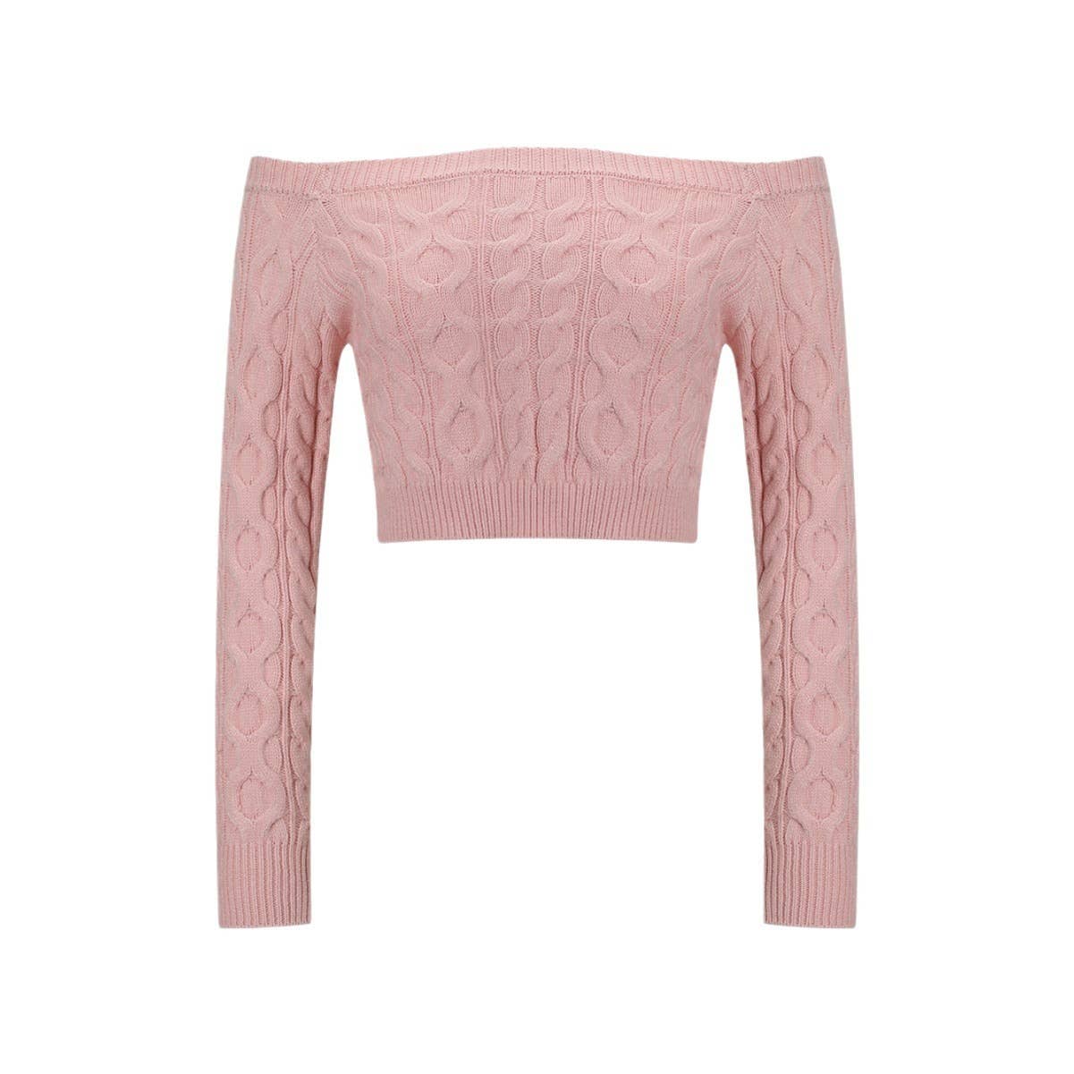 SEXY LINE NECK TWIST SOLID COLOR SWEATER